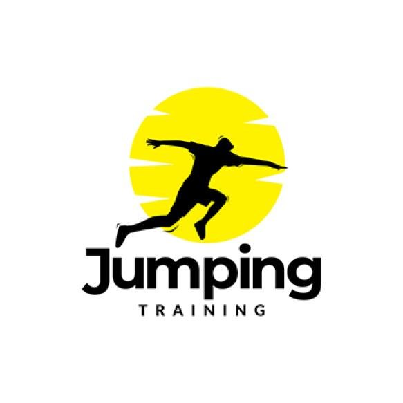 Silhouette Young Man Jump Training Abstract Logo Design Vector Graphic Symbol Icon Illustration