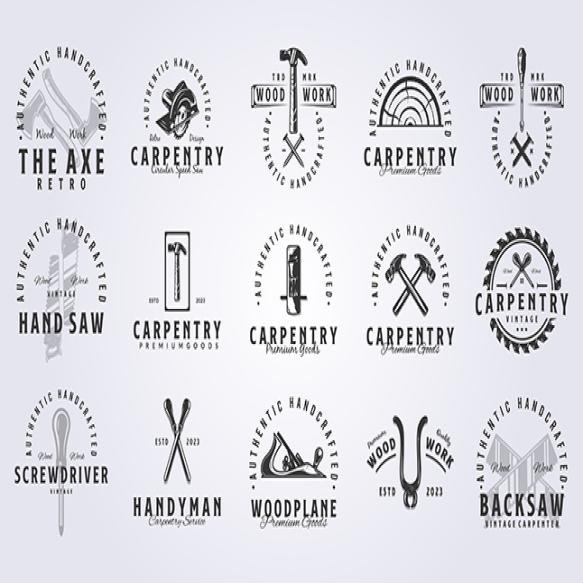 Bundle Carpenter Logo Vector Illustration Design Set Vintage Logo Design