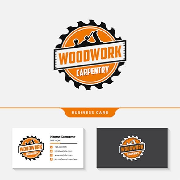 Woodwork Carpentry Logo Design Template