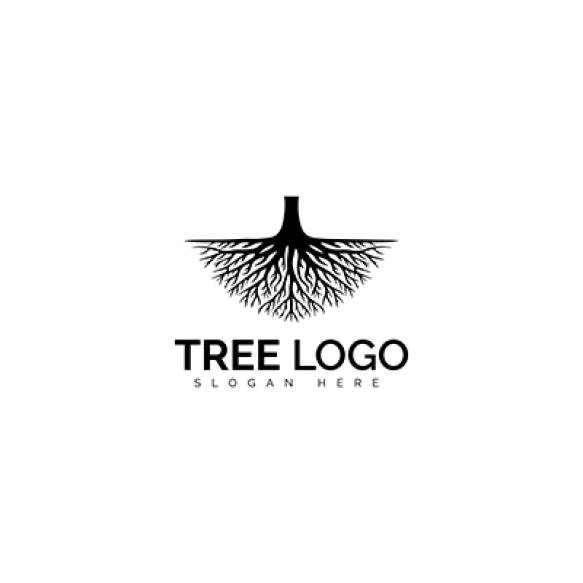 Black Tree Roots Logo Branding Identity