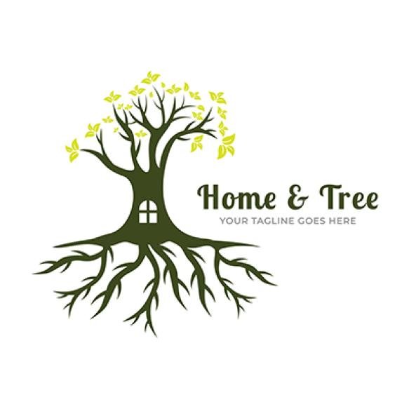 Home Tree Logo Vector Template