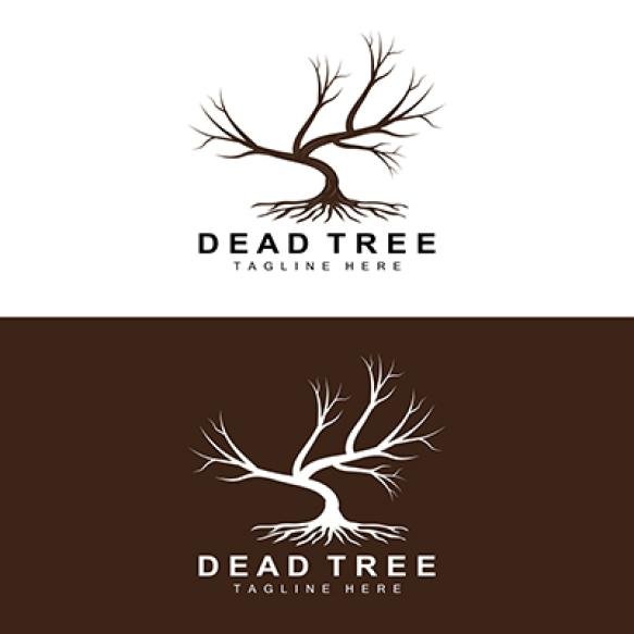 Tree Logo Design Dead Tree Illustration Wild Tree Cutting Global Warming Vector Earth Drought Produc (1)
