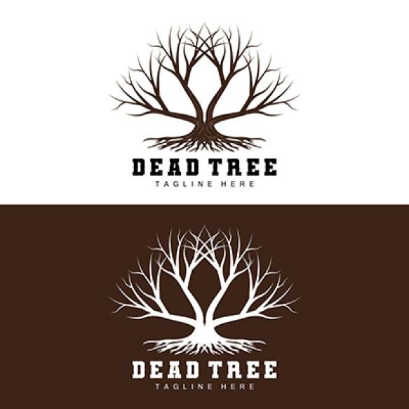 Tree Logo Design Dead Tree Illustration Wild Tree Cutting Global Warming Vector Earth Drought Produc