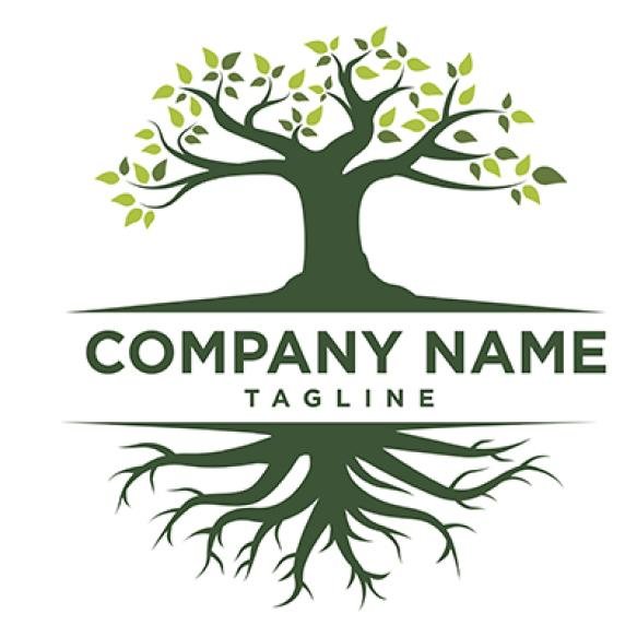 Tree Logo Design Vintage Style