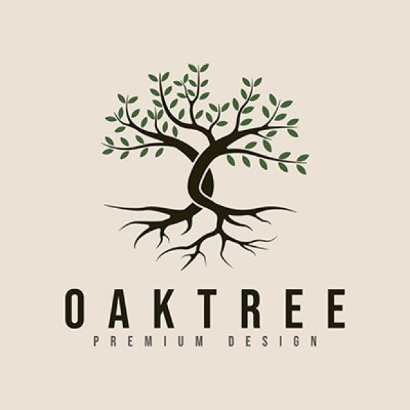 Vintage Oak Tree Logo Vector Minimalist Illustration Design Pine Tree Palm Tree Nature