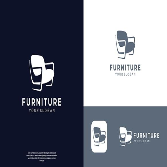 Furniture Chair Minimalist Flat Logo Vector Illustration Design