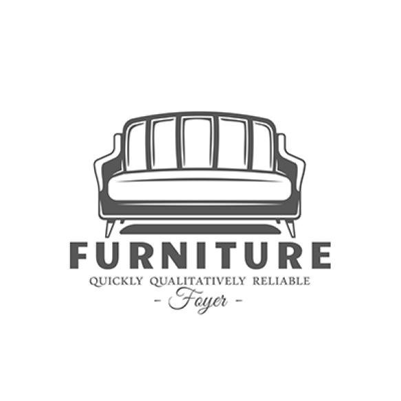 Furniture Label Isolated White Background