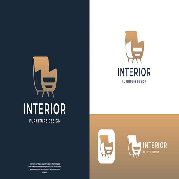 Furniture Sofa Minimalist Flat Logo Template Vector Illustration Design