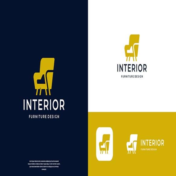 Geometry Furniture Chair Logo Design Template Silhouette Shape Design