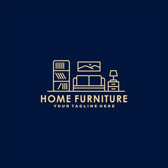 Home Furniture Outline Logo Template