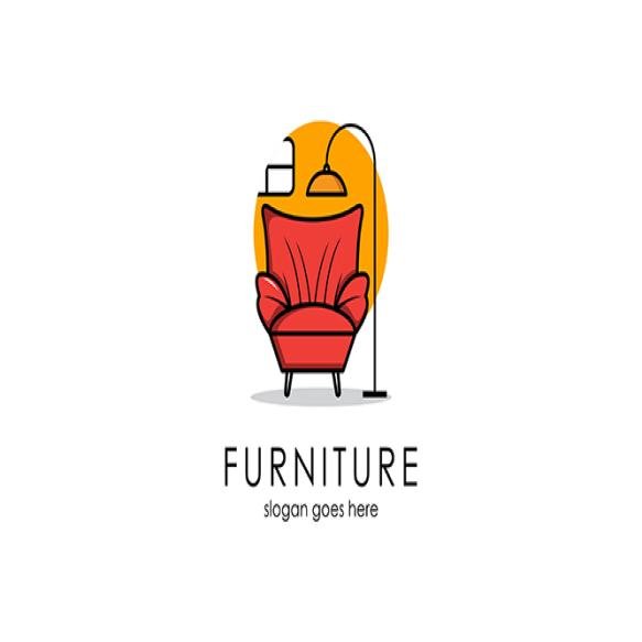 Interior Minimalist Room Gallery Furniture Logo Design Vector