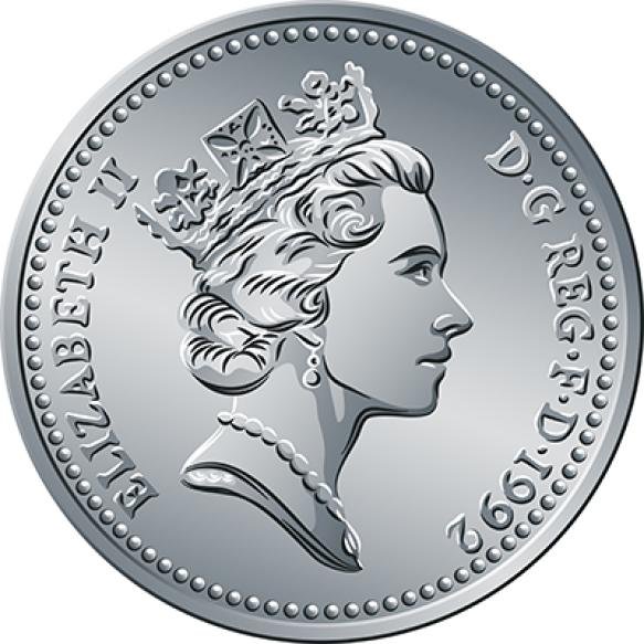 British Money Silver Coin Ten Pee Ten Pence Queen Obverse
