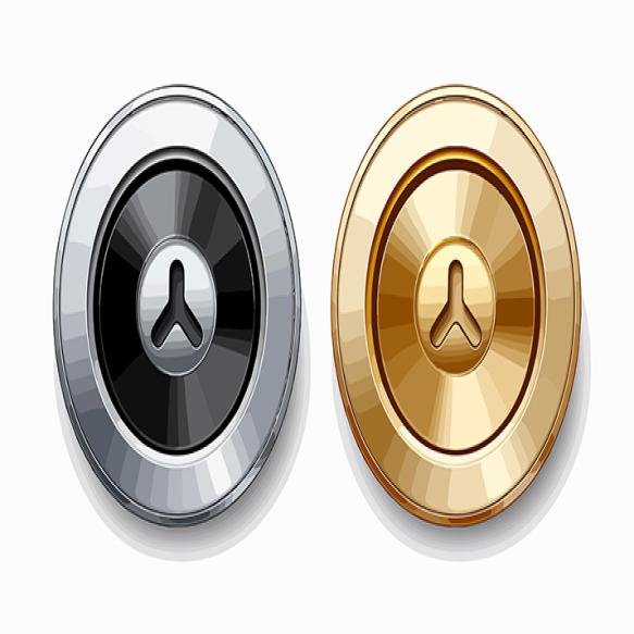 Metallic Play Sign Icon Design Round 3d Button