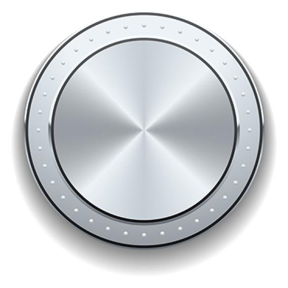 Round Volume Control Silver Metal Switcher Element