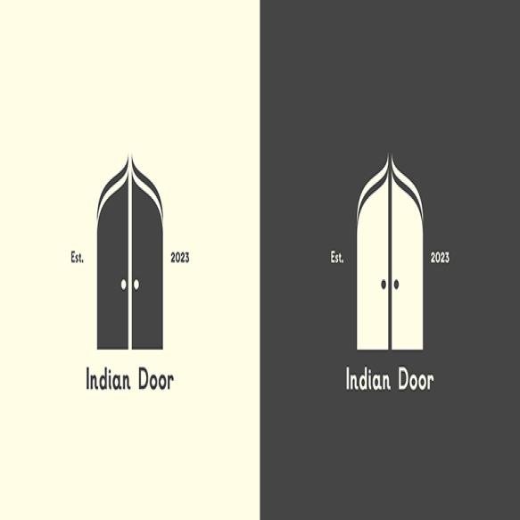 Indian Door Silhouette Logo Design Illustration Creative Idea Flat Symbol Vector Icon Simple