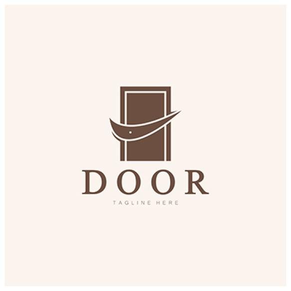 Open Door Abstract Logo With Geometric Shapesfor Building Constructioncontractors Business Property