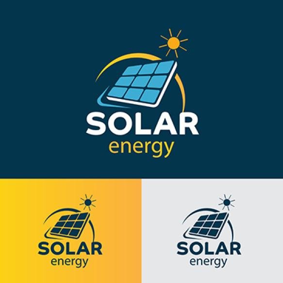 Illustration Solar Panels Logo Design Template