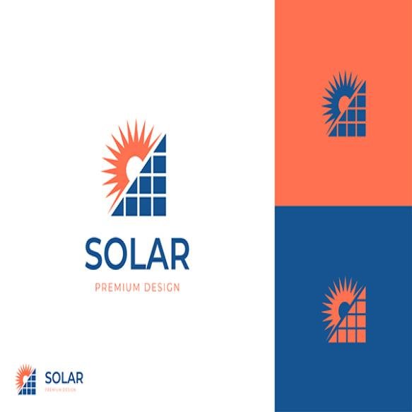 Sun Solar Energy Logo Icon Design Panel Solar With Sun Light Vector Logo Template