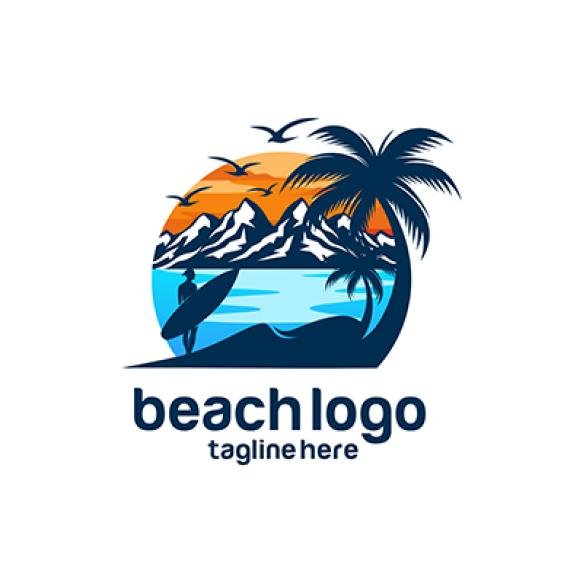 Beach Logo Design Vector Template 1
