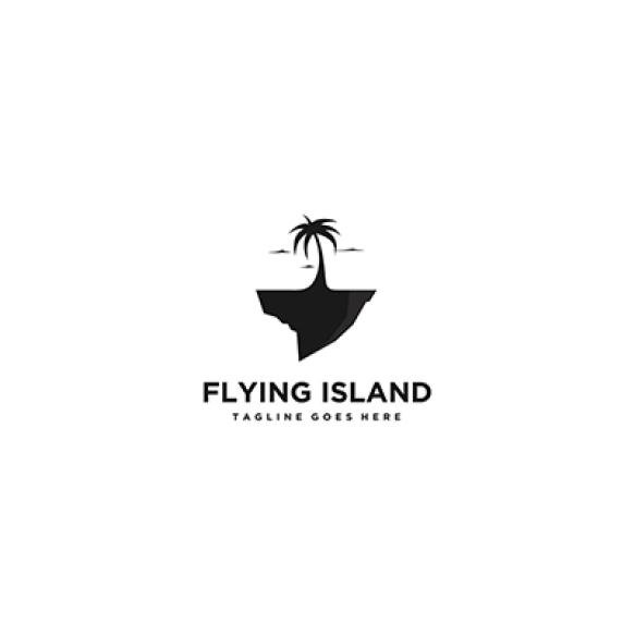 Flying Island Logo Vector Template