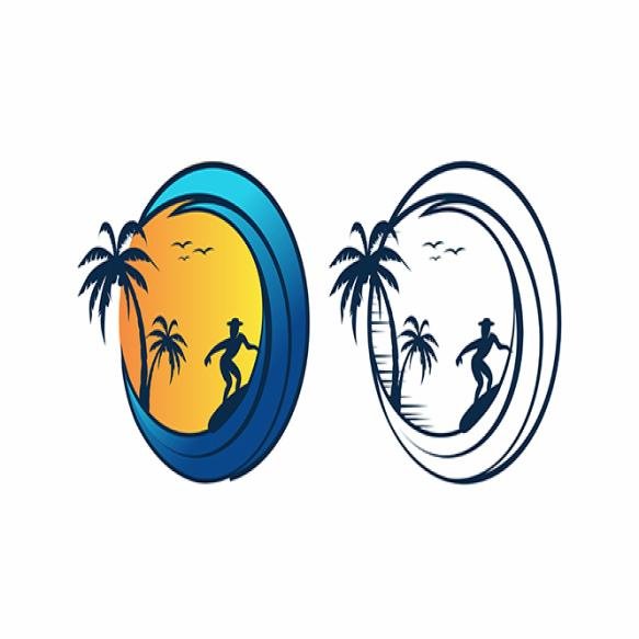 Illustration Surfing Logo