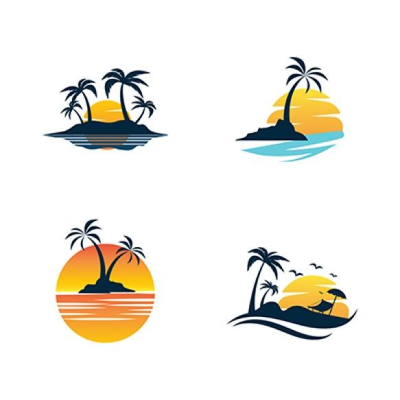 Summer Beach Vector Icon Design Illustration Template