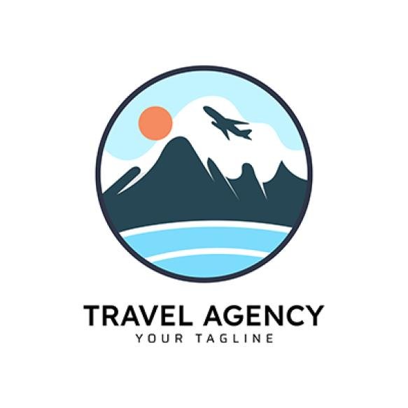 Travel Agency Vector Logo Design Template
