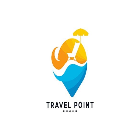 Travel Point Logo With Palm Trees Symbol Beach Logo Designs Concept Vector (1)