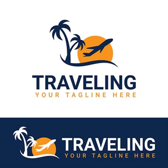 Vector Graphics Holiday Tours Flat Travel Logo Design