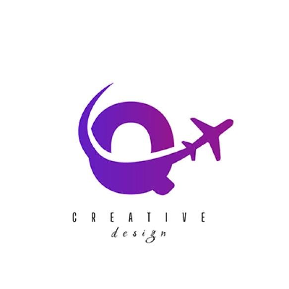 Q Letter With Creative Air Travel Logo Design Air Travel Logo Design Template Tour Travel Logo