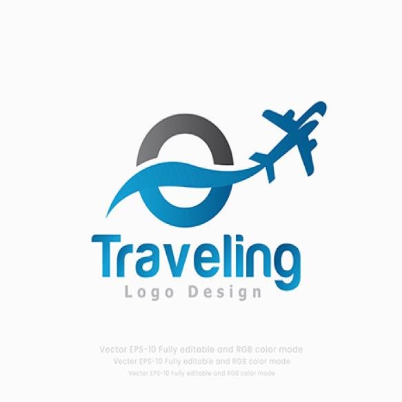 Travel Logo Design With Plane Symbol Travel