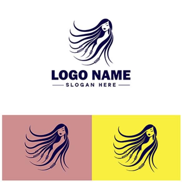 Hair Extension Salon Icon Hair Weaving Salon Hair Integration Salon Hair Augmentation Salon Flat Log (1)