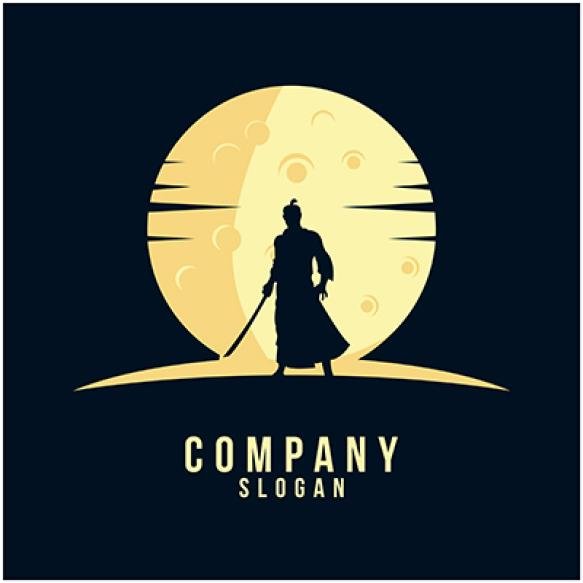 Samurai Silhouette Logo Design