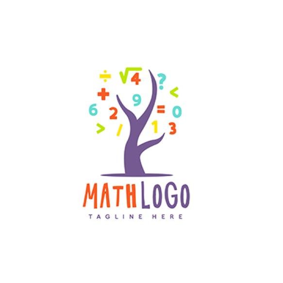 Mathematic Tree Vector Logo Suitable Education Student Math Course Logo