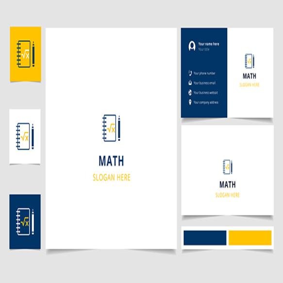 Math Logo Design With Editable Slogan Branding Book