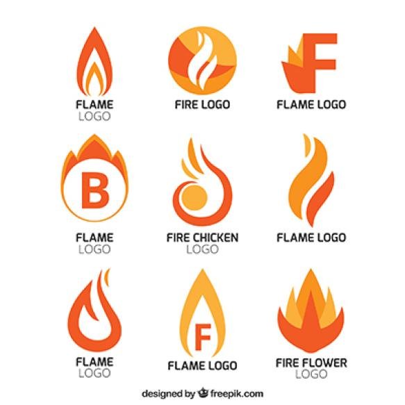 Collection Abstract Flame Logos