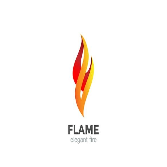 Fire Flame Logo Abstract Design Elegant Fashion Jewelry Template