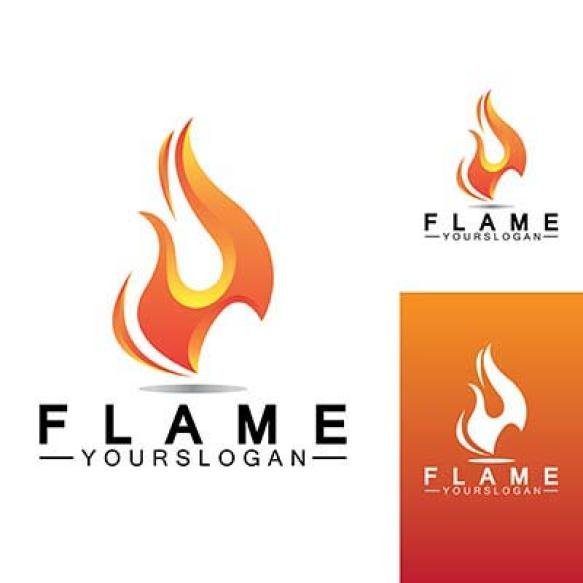 Fire Flame Logo Icon Vector Design Template