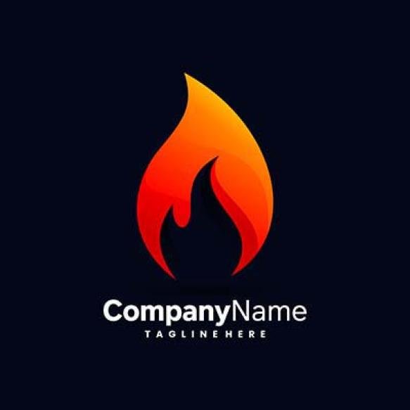 Flames Fire Logo Isolated