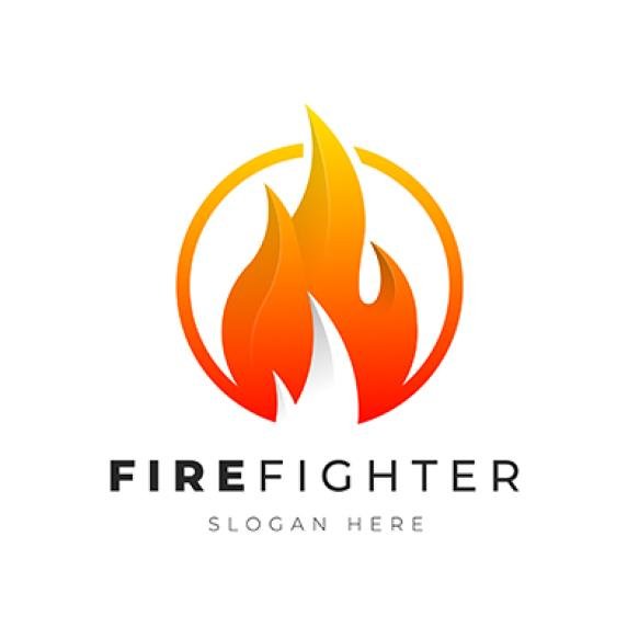 Illustration Colorful Abstract Fire Flame Gradient Logo
