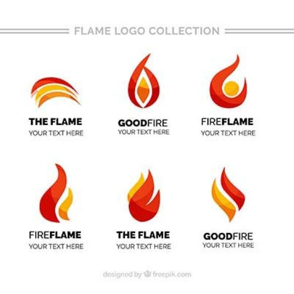 Pack Flame Logos With Different Colors
