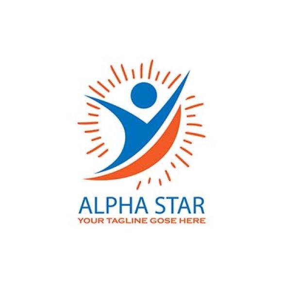 Alpha Star Logo Template Design