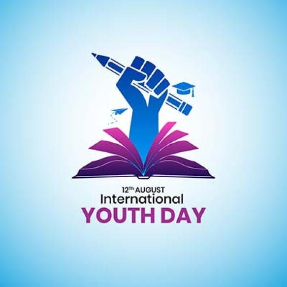 Creative Vector Illustration International Youth Day Celebration Friendly Team Cooperation
