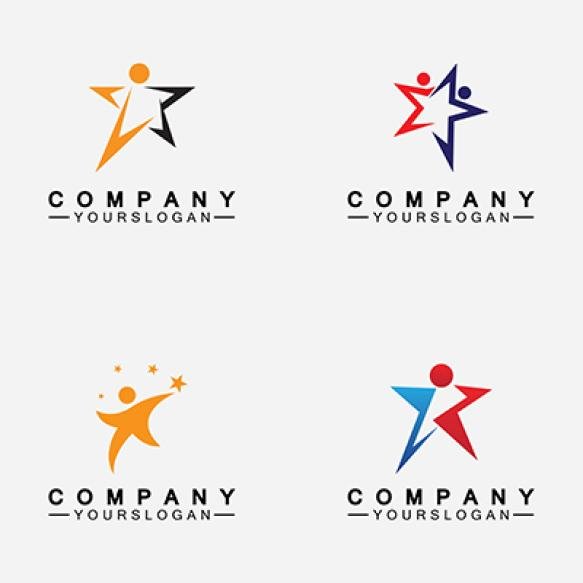 Star People Success Logo Symbol Icon Template