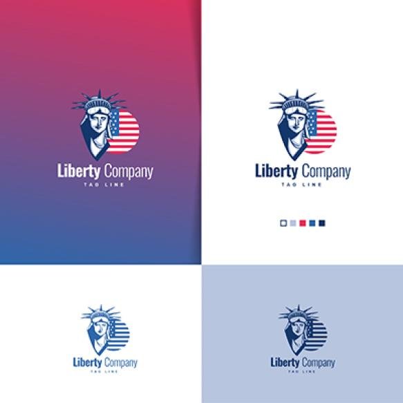 Statue Liberty Logo Design Template