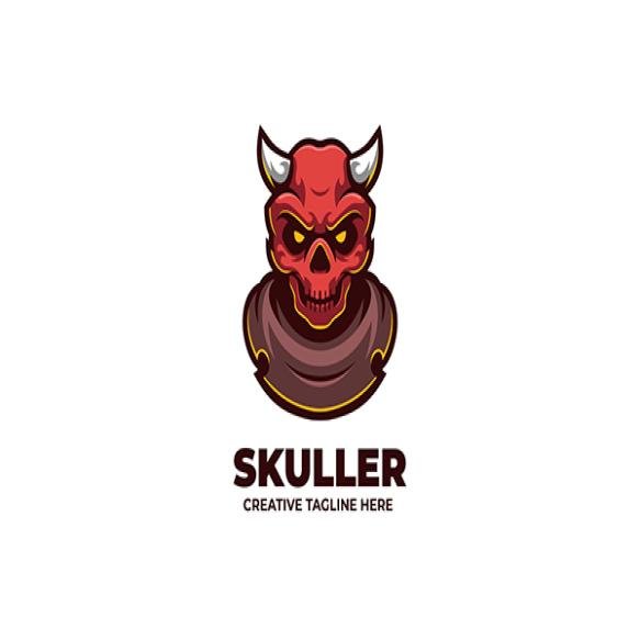 Angry Skull Demon Mascot Character Logo