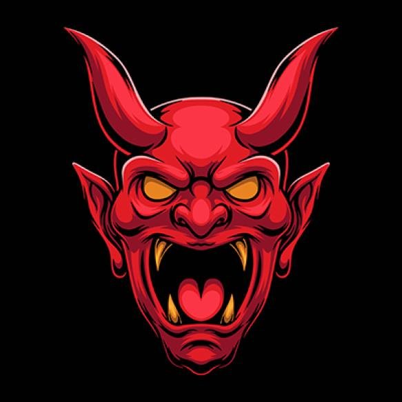 Illustration Devil Head With Vintage Style
