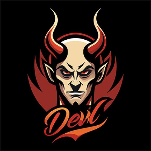 Typography Devil Silhouette Vector Art