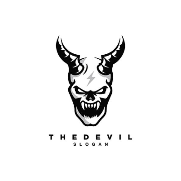 Vintage Retro Demon Horn Skull Logo Design Your Brand Business