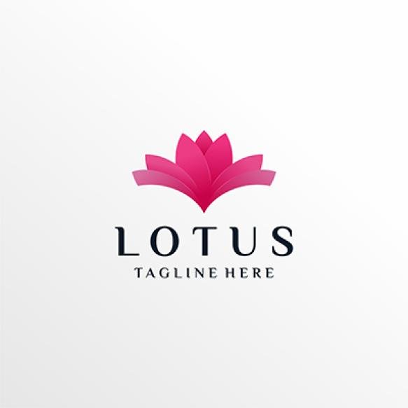 Modern Lotus Logo Design Inspiration Spa Leaf Flower Gradient Yoga Abstract Logo